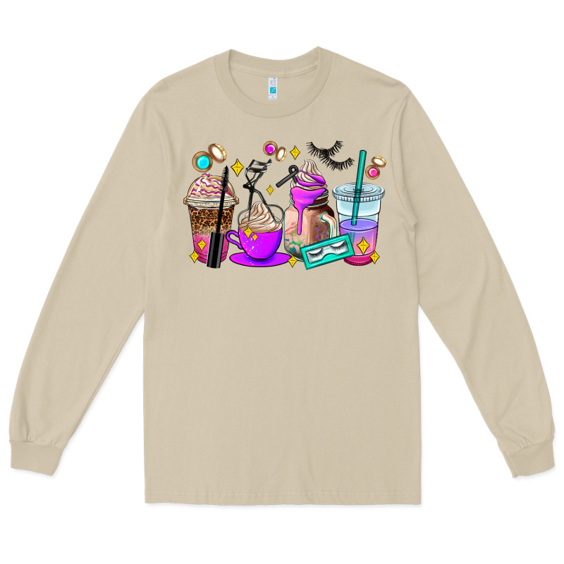 Lash Hustler Coffee Cups Long Sleeve Tee by AdoDesignShop | Teevron