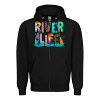 Black river life kayaking Zipper Hoodie - Zillion Design Studio