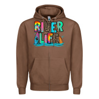 Chestnut river life kayaking Zipper Hoodie - Zillion Design Studio
