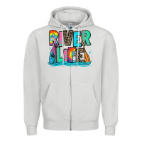 Dove Grey river life kayaking Zipper Hoodie - Zillion Design Studio