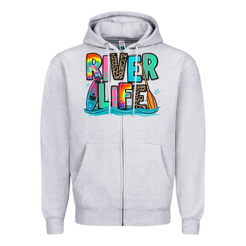River Life Kayaking Zipper Hoodie by Zillion Design Studio | Teevron