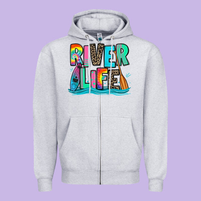 River Life Kayaking Zipper Hoodie Designed By Zillion Design Studio
