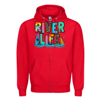 Red river life kayaking Zipper Hoodie - Zillion Design Studio