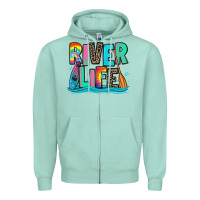 Seafoam river life kayaking Zipper Hoodie - Zillion Design Studio