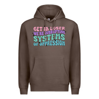 Coffee get in loser we're disrupting systems of oppressio Premium Hoodie - MaliasSmallBusiness