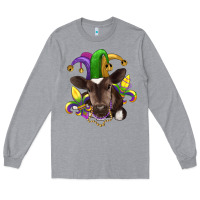 Heather Grey mardi gras baby cow Long Sleeve Tee - RanaPortraitStore