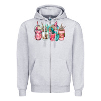 Heather Grey rock hand coffee cups Zipper Hoodie - Zillion Design Studio