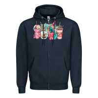 Navy rock hand coffee cups Zipper Hoodie - Zillion Design Studio