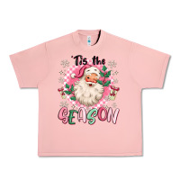 Salmon pink santa 'tis the season Urban Heavy Tee - MaliasSmallBusiness