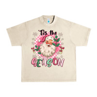 Sandshell pink santa 'tis the season Urban Heavy Tee - MaliasSmallBusiness