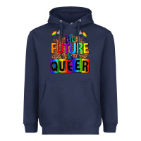 Navy the fuuture is queer Heavyweight Hoodie - AdoDesignShop