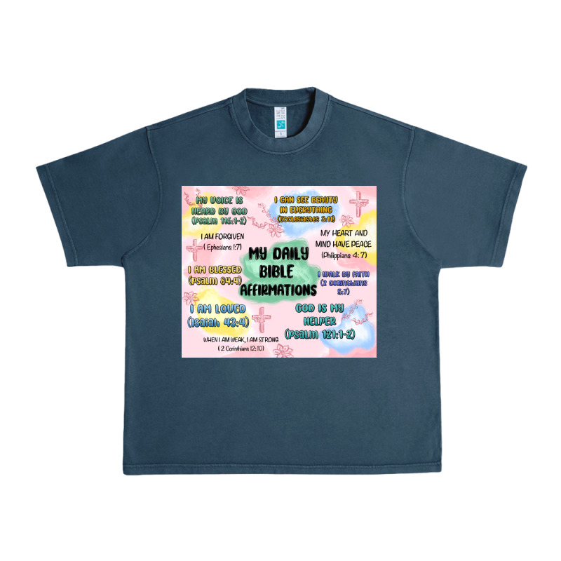 Daily Bible Affirmations Urban Heavy Tee by MaliasSmallBusiness | Teevron