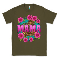 Army Green mama leopard background Classic Tee - texasbilliewilder