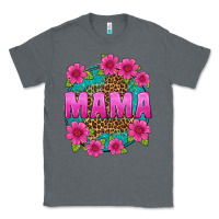 Charcoal Heather mama leopard background Classic Tee - texasbilliewilder