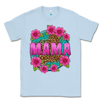 Dusty Blue mama leopard background Classic Tee - texasbilliewilder