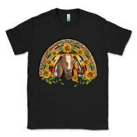 Black Western Leopard Sunflower Goat Rainbow Classic Tee - BarkalooDesign