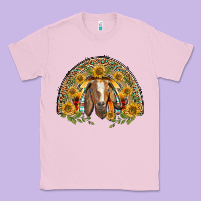 Western Leopard Sunflower Goat Rainbow Classic Tee Designed By Barkaloodesign