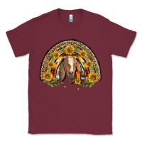 Burgundy Western Leopard Sunflower Goat Rainbow Classic Tee - BarkalooDesign