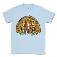 Dusty Blue Western Leopard Sunflower Goat Rainbow Classic Tee - BarkalooDesign