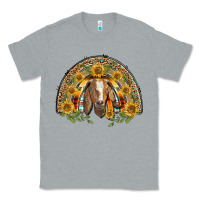 Heather Grey Western Leopard Sunflower Goat Rainbow Classic Tee - BarkalooDesign