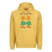 Antique Gold lucky vibes st. patrick's day Premium Hoodie - MaliasSmallBusiness