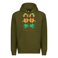Army Green lucky vibes st. patrick's day Premium Hoodie - MaliasSmallBusiness