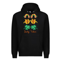 Black lucky vibes st. patrick's day Premium Hoodie - MaliasSmallBusiness