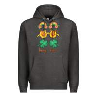 Charcoal Heather lucky vibes st. patrick's day Premium Hoodie - MaliasSmallBusiness