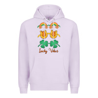 Lilac lucky vibes st. patrick's day Premium Hoodie - MaliasSmallBusiness