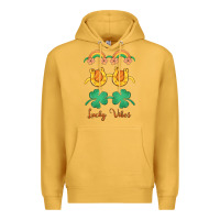 Mustard lucky vibes st. patrick's day Premium Hoodie - MaliasSmallBusiness