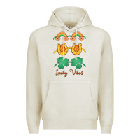 Oatmeal Heather lucky vibes st. patrick's day Premium Hoodie - MaliasSmallBusiness
