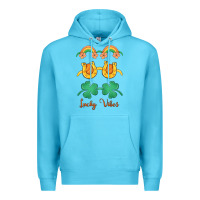 Ocean Blue lucky vibes st. patrick's day Premium Hoodie - MaliasSmallBusiness