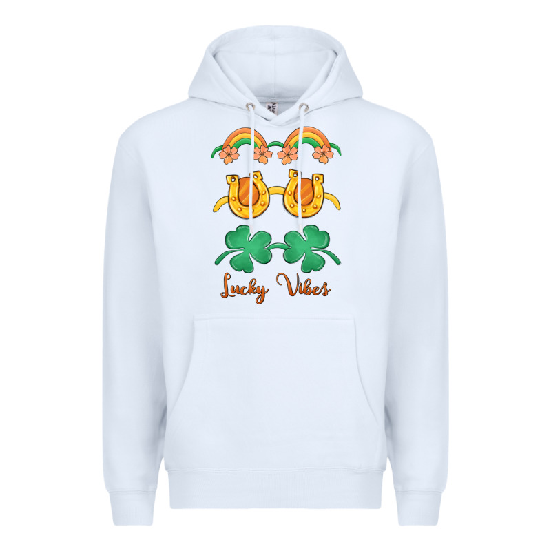 Lucky Vibes St. Patrick's Day Premium Hoodie by MaliasSmallBusiness | Teevron