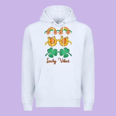 Lucky Vibes St. Patrick's Day Premium Hoodie Designed By Maliassmallbusiness