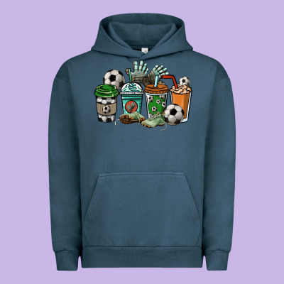 Soccer Coffee Cups Urban Hoodie Designed By Nancycooperartshop