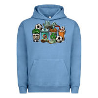 Pigment Pebble Blue soccer coffee cups Urban Hoodie - NancyCooperArtShop