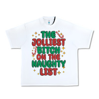 White the jolliest bitch on the naughty list Urban Heavy Tee - MaliasSmallBusiness
