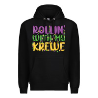 Black rollin with my krewe Premium Hoodie - MaliasSmallBusiness