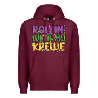 Burgundy rollin with my krewe Premium Hoodie - MaliasSmallBusiness