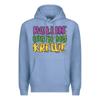 Colony Blue rollin with my krewe Premium Hoodie - MaliasSmallBusiness