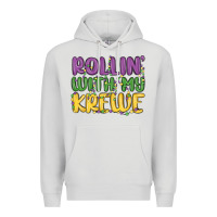 Dove Grey rollin with my krewe Premium Hoodie - MaliasSmallBusiness
