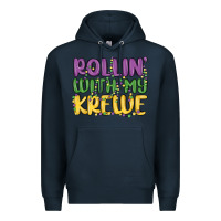 Navy rollin with my krewe Premium Hoodie - MaliasSmallBusiness
