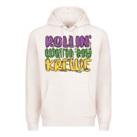 Pale Pink rollin with my krewe Premium Hoodie - MaliasSmallBusiness