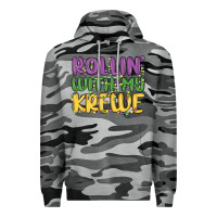 Slate Camo rollin with my krewe Premium Hoodie - MaliasSmallBusiness