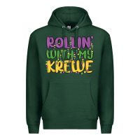 Sports Green rollin with my krewe Premium Hoodie - MaliasSmallBusiness