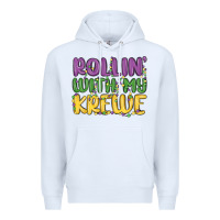 White rollin with my krewe Premium Hoodie - MaliasSmallBusiness
