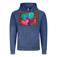 Vintage Denim valentine's day hearts turquoise heart Vintage Hoodie - AdoDesignShop