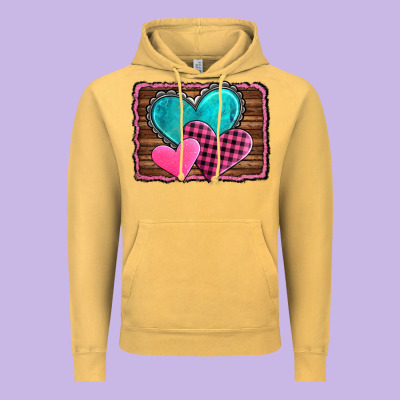 Valentine's Day Hearts Turquoise Heart Vintage Hoodie Designed By Adodesignshop