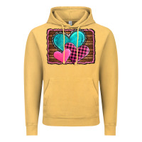 Vintage Mustard valentine's day hearts turquoise heart Vintage Hoodie - AdoDesignShop