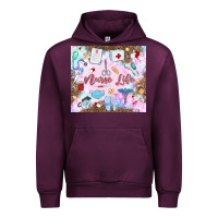 Mauve Wine nurse life Urban Hoodie - MaliasSmallBusiness